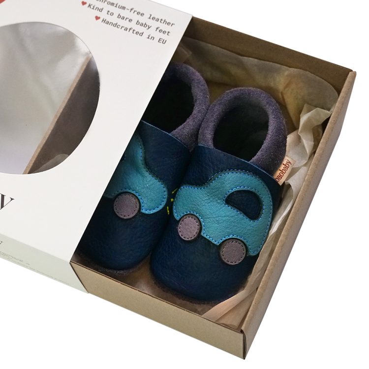 Baobaby βρεφικά παπούτσια αγκαλιάς με μαλακή σόλα, Buggy Navy, αυτοκινητάκι