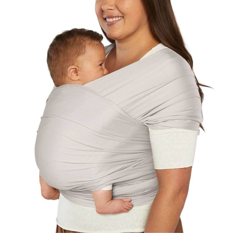 Ελαστικός μάρσιπος Aura mesh baby wrap χρώμα Soft Grey